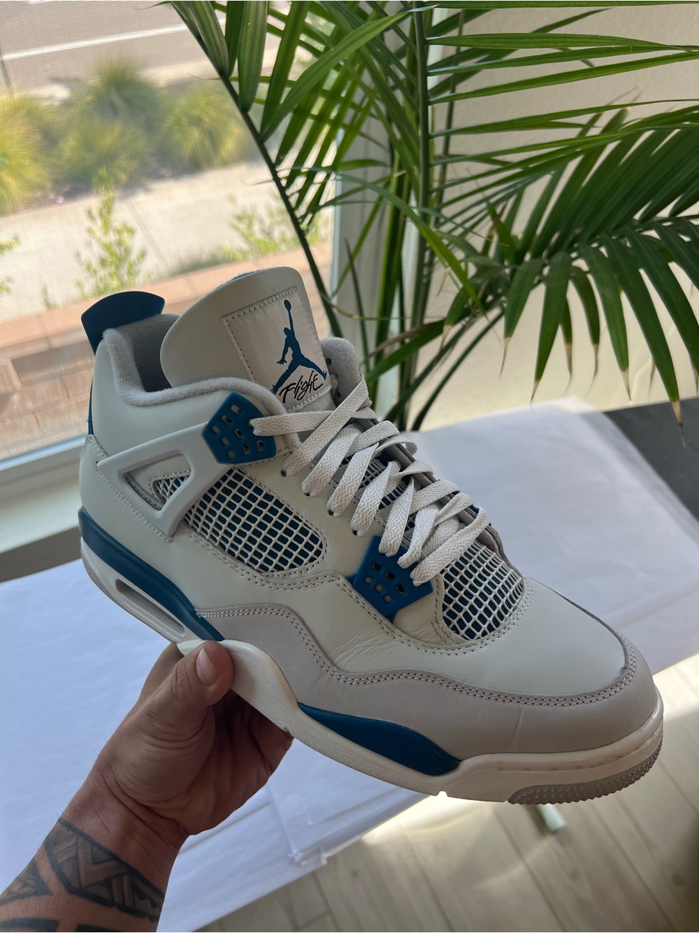 Nike Air Jordan 4 Retro “Military Blue” Sneakers – Men’s Size 13